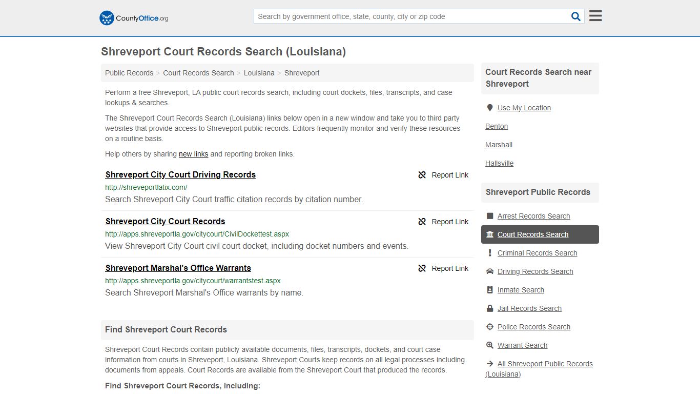 Court Records Search - Shreveport, LA (Adoptions, Criminal, Child ...